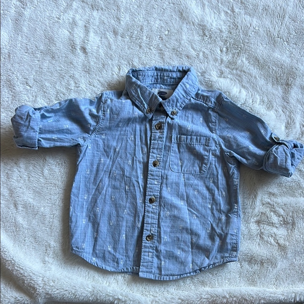 Old Navy Blue Button-Up Shirt